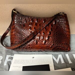 Brahmin Mini Pecan Melbourne Crocodile Handbag